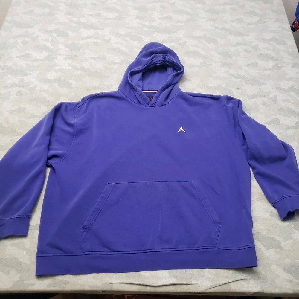 Air Jordan Sweatshirt Mens 2XL Blue Pullover Hoodie Pocket Long Sleeve
